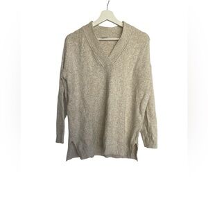 J. Jill 3/4 Sleeve V-Neck Sweater Cotton Blend Oversized Size Medium